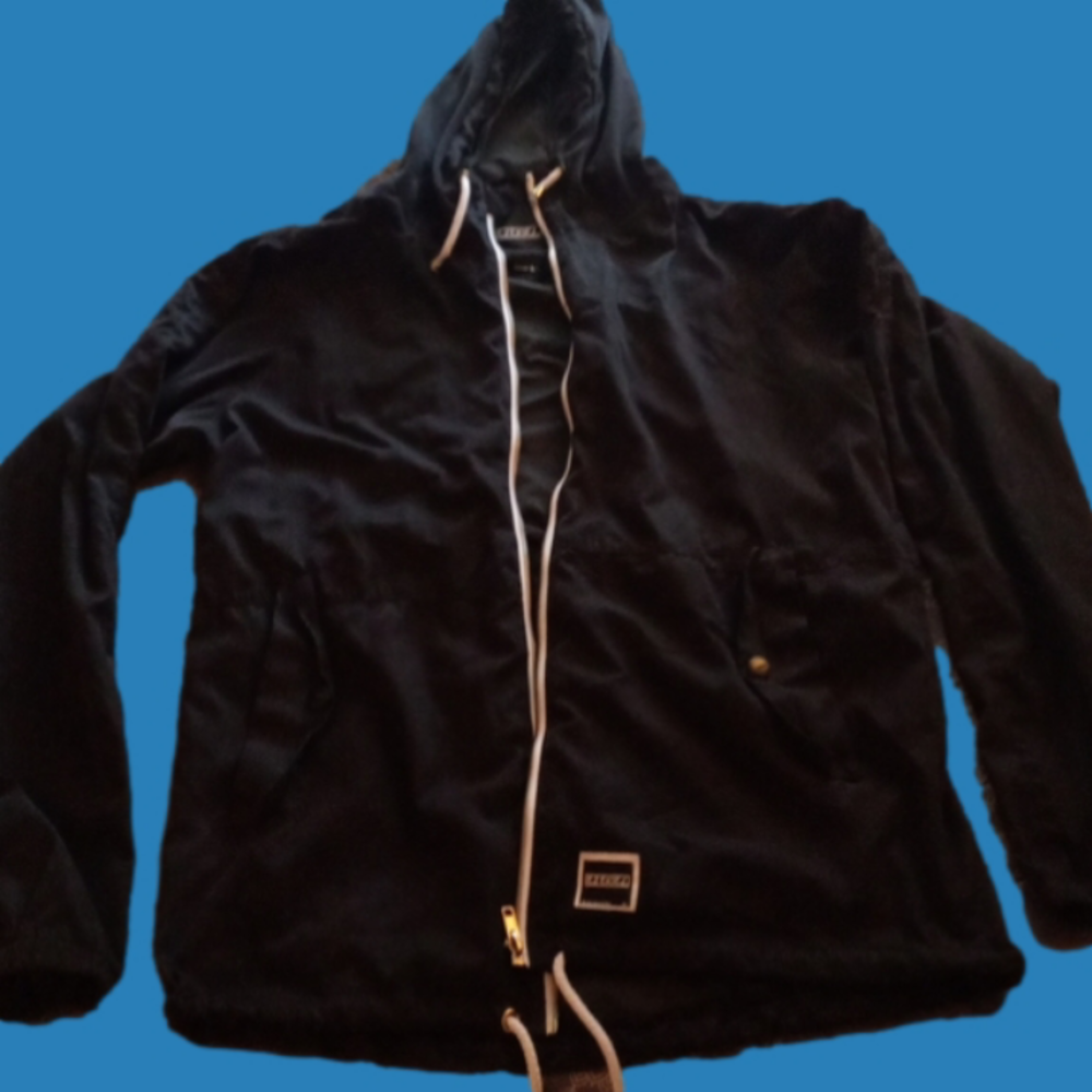 Men's large black windbreaker
